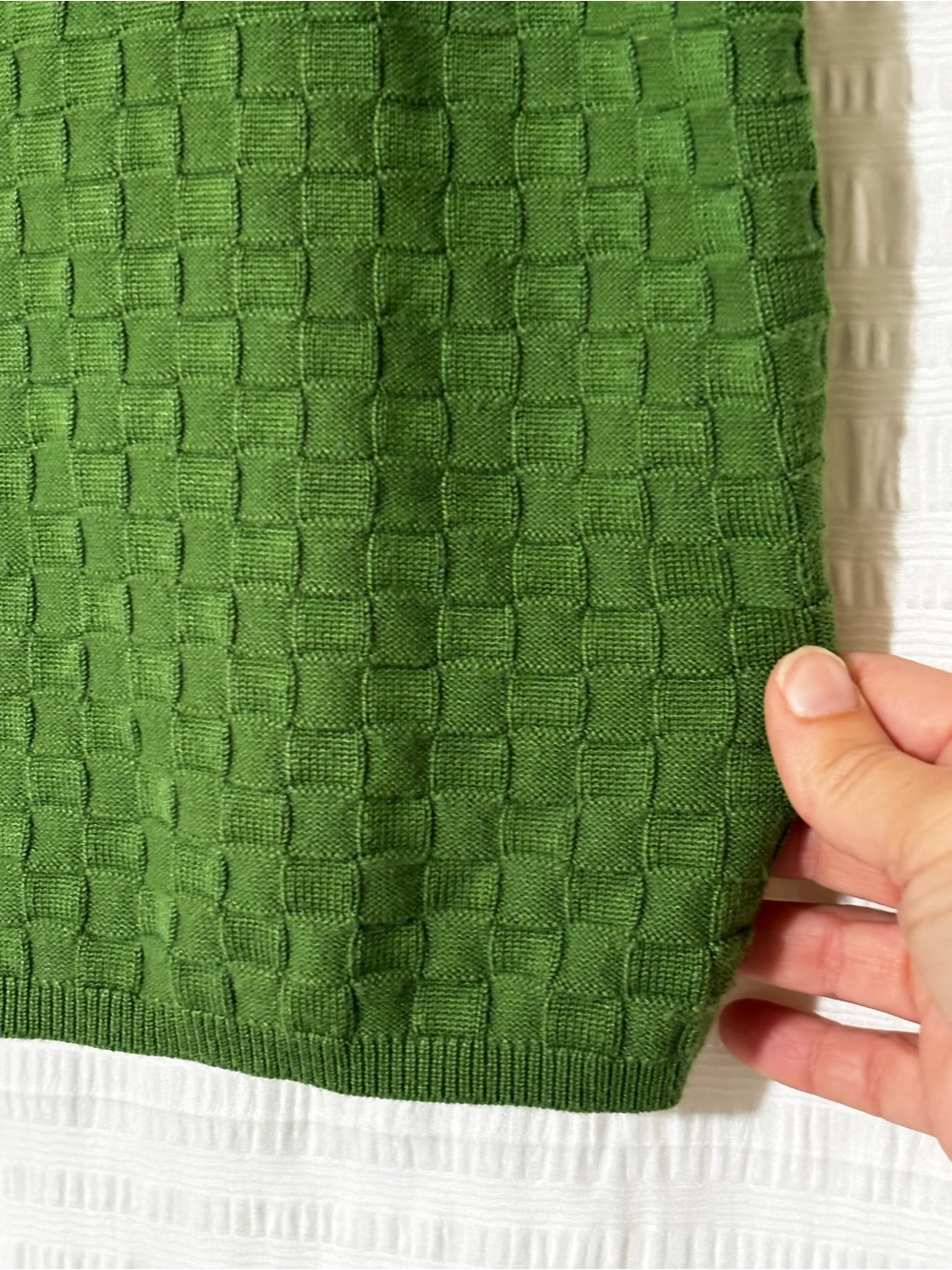 Abercrombie & Fitch Basketweave Knit Tank Green Sz Small - Picture 3 of 6